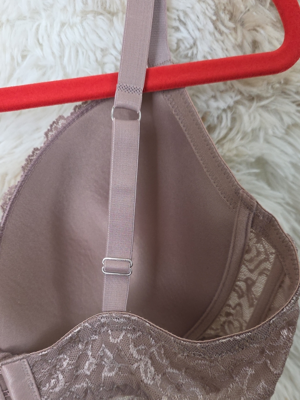 Auden Lace Push Up Bra 38DD Mauve Taupe Underwire Padded T-Shirt Bra - Picture 7 of 13